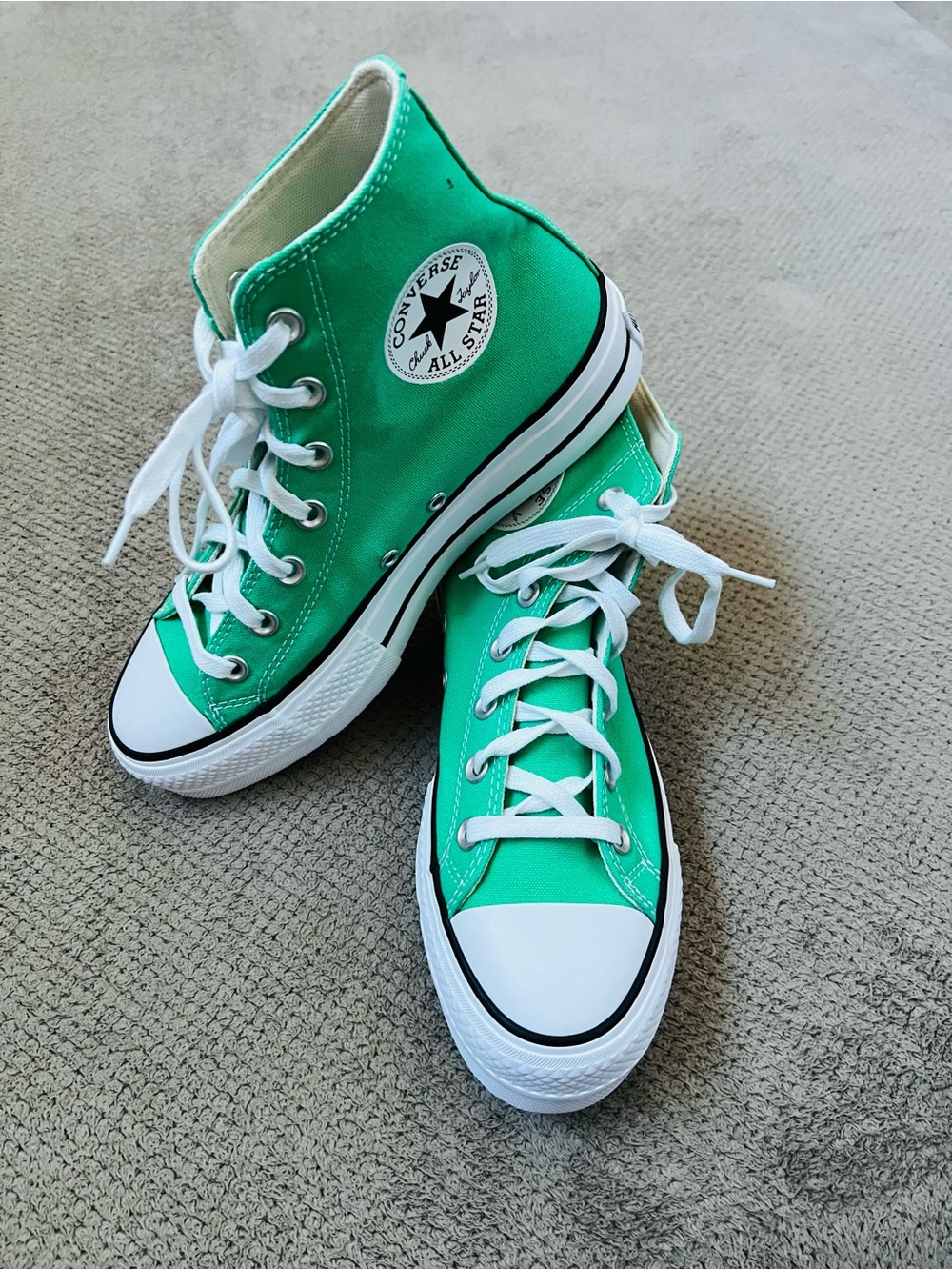 Converse CT All Star Women’s Size 7.5 Green Canvas Platform High Top Sneakers